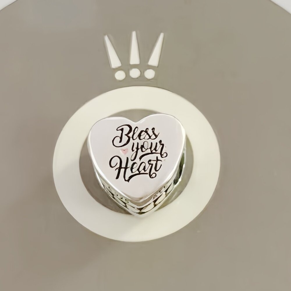 Engravable Bless Your Heart Charm | Sterling silver | Pandora US